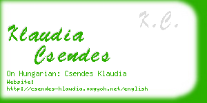 klaudia csendes business card